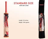 Kashmir Willow Leather Ball Cricket Bat, Exclusive Cricket Bat for Adult Full Size with Free Best Bat Cover & Protection Sheet