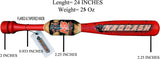 24" /25 oz Heavy Weight Two Handed Baseball & Softball bat Made of Maple Wood to Improve Strength, bat Speed, Swing Trainer, Hard Hitting. Barrel Size 2.25 with by NAQQASH SPORTS.