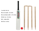 Junior Wooden Cricket Bat Set - Sizes 3, 4