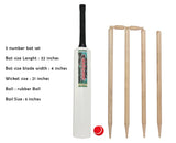 Junior Wooden Cricket Bat Set - Sizes 5 & 6
