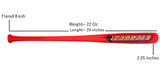 29 Inch - 22 oz. - 2.25 Barrel Kids Maple Wood Baseball Bat with Cupped Style for C271