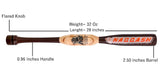 28"/ 32 oz Heavy Weight Two Handed Baseball & Softball bat Made of Maple Wood to Improve Strength, bat Speed, Swing Trainer, Hard Hitting. Barrel Size 2.25 with by NAQQASH SPORTS.