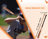 Hard Maple Baseball Bat with 34-Inch Fiber Handle, Barrel Size: 2.50 Inches