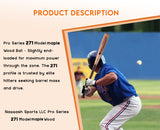 Hard Maple Baseball Bat with 34-Inch Fiber Handle, Barrel Size: 2.50 Inches