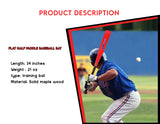 Half Paddle Baseball bat 34 Inch Long High Grade Maple Wood Training Softball Bat, T-Ball, Wiffle bat for Professional Players in 21 oz by NAQQASH SPORTS