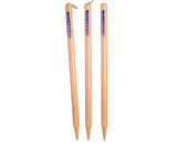 Pack of 3 Cricket Wickets with 2 Bails - Natural Color Portable Cricket Wickets Wood