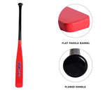 Half Paddle Baseball bat 33 Inch Long High Grade Maple Wood Training Softball Bat, T-Ball, Wiffle bat for Professional Players in 19 oz by NAQQASH SPORTS
