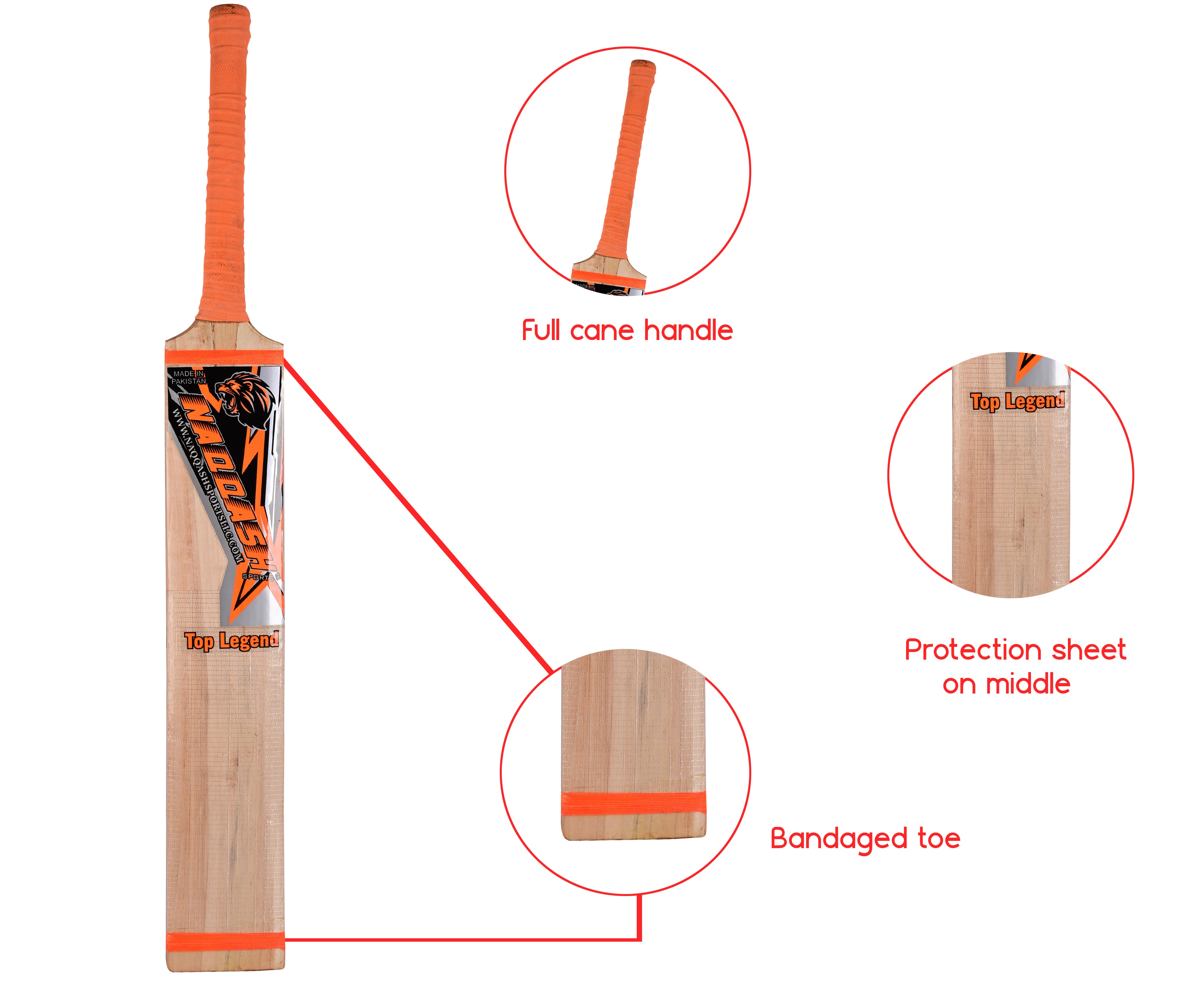 Kashmir Willow Leather Ball Cricket Bat, Exclusive Cricket Bat for Adult Full Size with Free Best Bat Cover & Protection Sheet