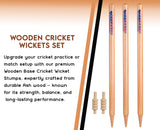 Pack of 3 Cricket Wickets with 2 Bails - Natural Color Portable Cricket Wickets Wood