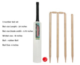 Junior Wooden Cricket Bat Set - Sizes 3, 4