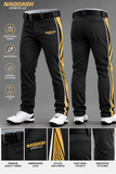 Premium Black & Gold Baseball Pants – Custom Team Uniform Pants | Naqqash Sports LLC