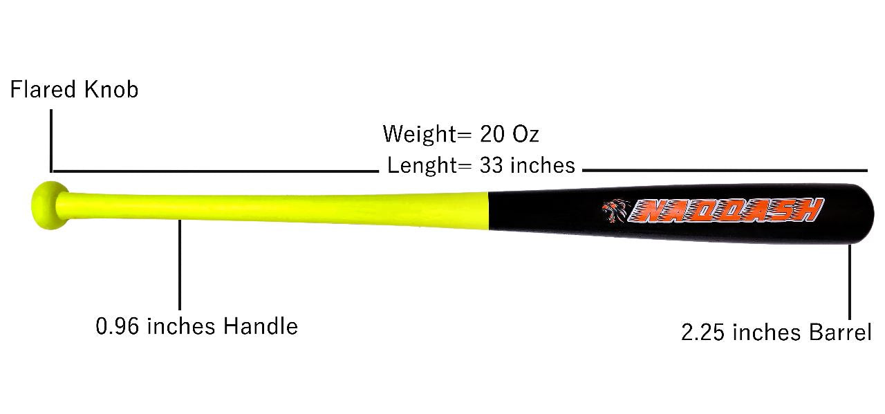 Genuine Solid  Wood Baseball Bat for Youth- Adults in Size 33 Inch20 oz - Tball Bat, Self Defense & Hom