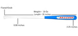 35 Inch /19 oz/Barrel 2.25 Fungo Maple Wood Baseball bat Excellent Control for Coaches
