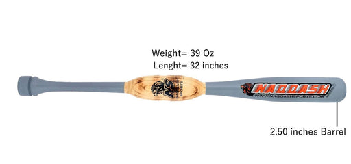 32 Inches Heavy Weight Two Handed Baseball & Softball bat Made of Solid Maple Wood to Improve Strength, bat Speed, Swing Trainer, Hard Hitting. Barrel Size 2.25 with  by NAQQASH SPORTS.