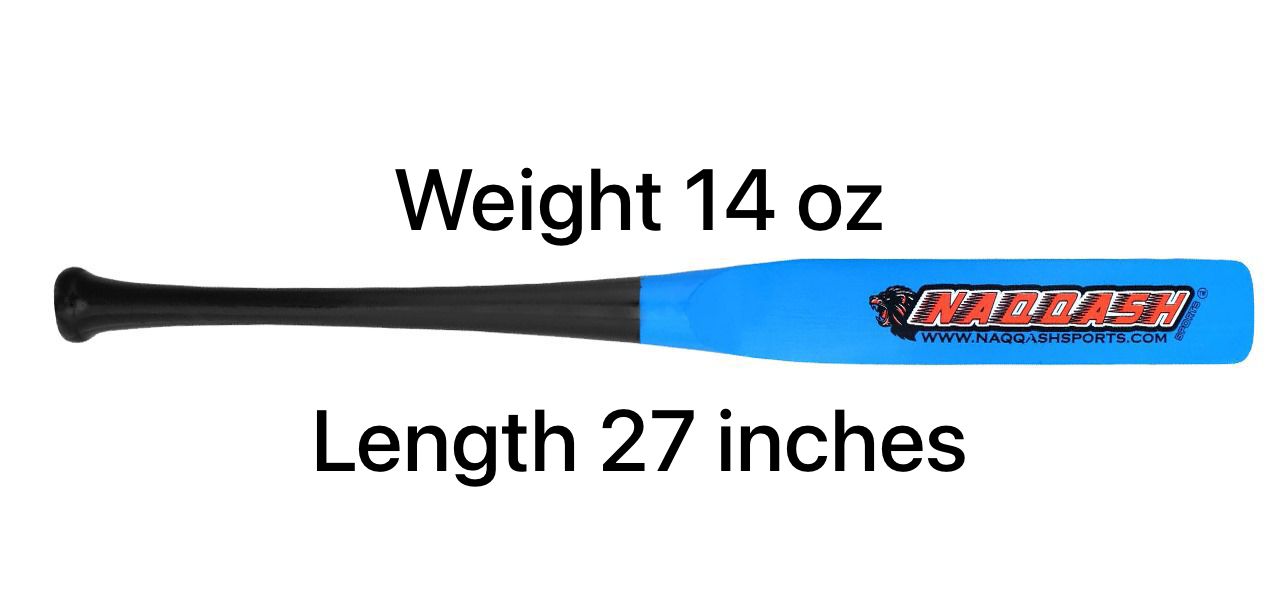 Half Paddle Baseball bat 27 Inch Long High Grade Maple Wood Training Softball Bat, T-Ball, Wiffle bat for Professional Players in 14 oz by NAQQASH SPORTS